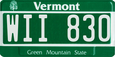 VT license plate WII830