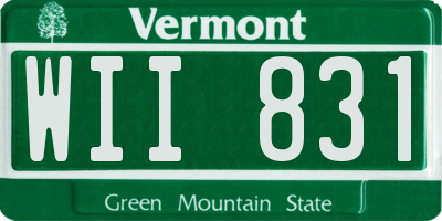 VT license plate WII831