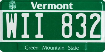 VT license plate WII832