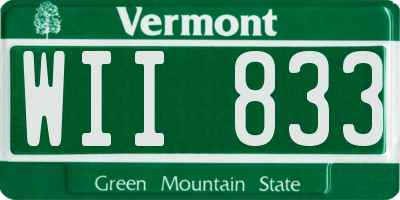 VT license plate WII833