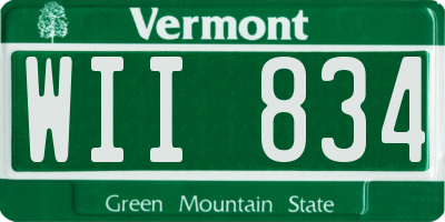 VT license plate WII834