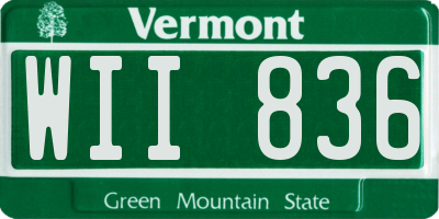 VT license plate WII836