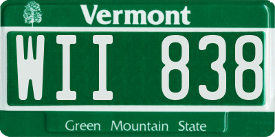 VT license plate WII838