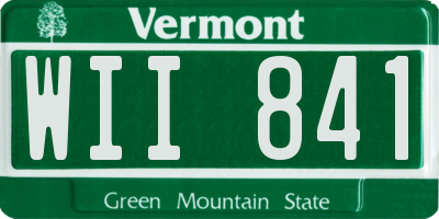 VT license plate WII841