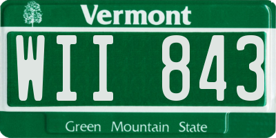 VT license plate WII843
