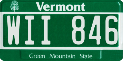 VT license plate WII846