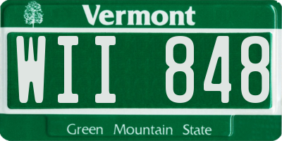 VT license plate WII848