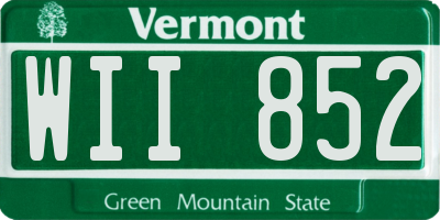 VT license plate WII852