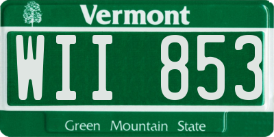 VT license plate WII853