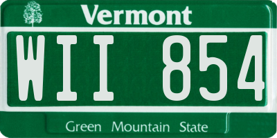 VT license plate WII854