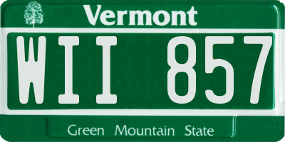 VT license plate WII857