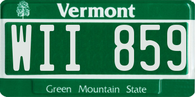 VT license plate WII859