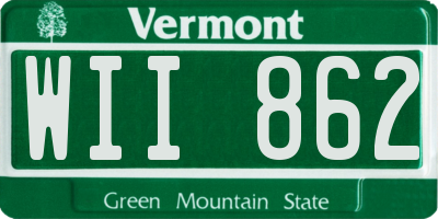 VT license plate WII862