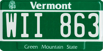 VT license plate WII863