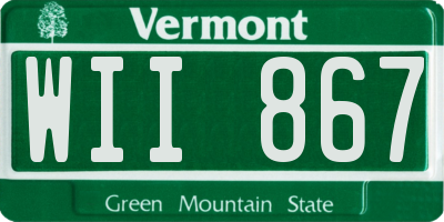 VT license plate WII867