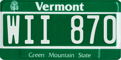 VT license plate WII870