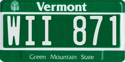 VT license plate WII871