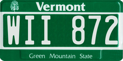 VT license plate WII872