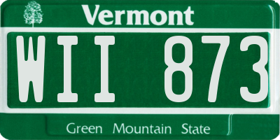 VT license plate WII873