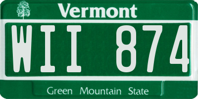 VT license plate WII874