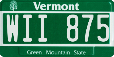 VT license plate WII875