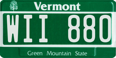 VT license plate WII880