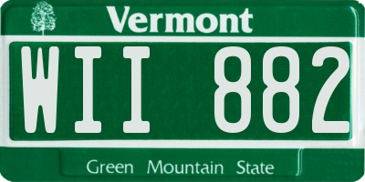 VT license plate WII882