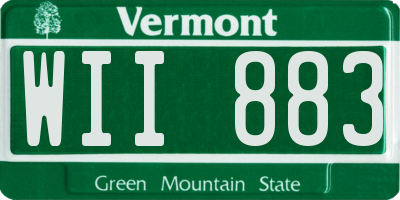 VT license plate WII883