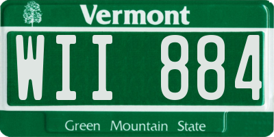 VT license plate WII884