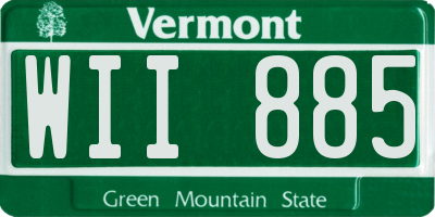 VT license plate WII885