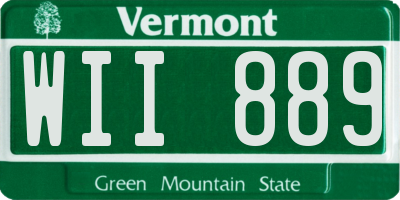 VT license plate WII889