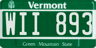 VT license plate WII893