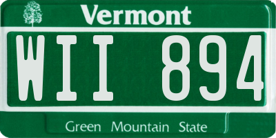 VT license plate WII894