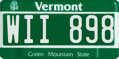 VT license plate WII898