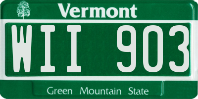VT license plate WII903