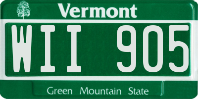 VT license plate WII905