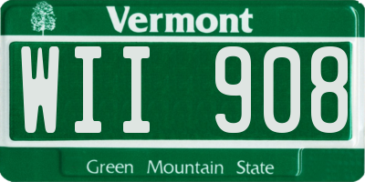 VT license plate WII908