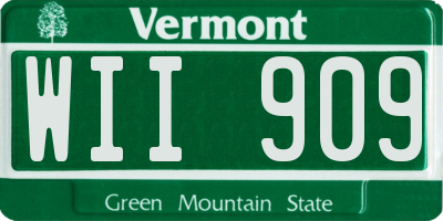 VT license plate WII909