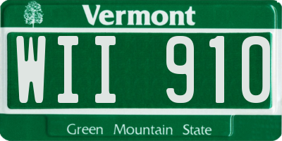 VT license plate WII910