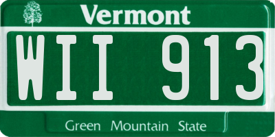 VT license plate WII913