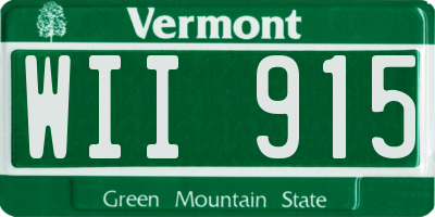 VT license plate WII915