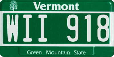 VT license plate WII918