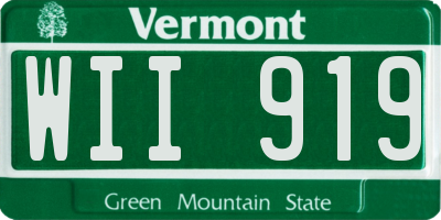 VT license plate WII919