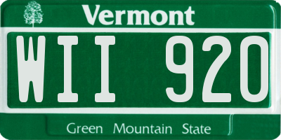 VT license plate WII920