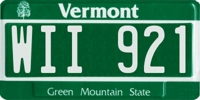 VT license plate WII921