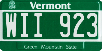 VT license plate WII923