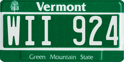 VT license plate WII924