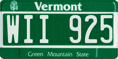 VT license plate WII925