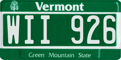 VT license plate WII926