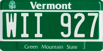 VT license plate WII927